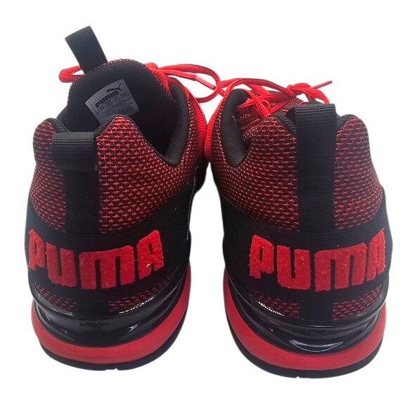 Puma Red & Black Axelion Mesh Wide Fit Sneaker - Picture 5 of 9